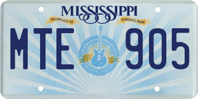 MS license plate MTE905