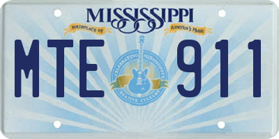 MS license plate MTE911