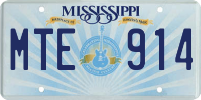 MS license plate MTE914
