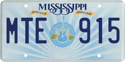MS license plate MTE915