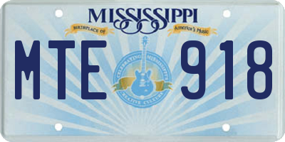 MS license plate MTE918