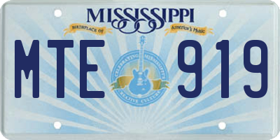MS license plate MTE919