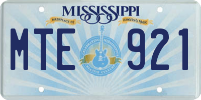 MS license plate MTE921