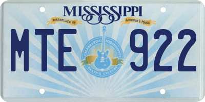 MS license plate MTE922