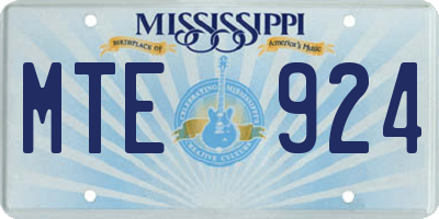 MS license plate MTE924