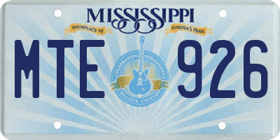 MS license plate MTE926