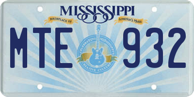 MS license plate MTE932