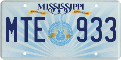 MS license plate MTE933