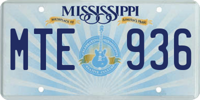 MS license plate MTE936