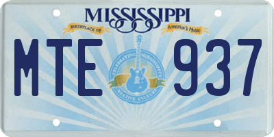 MS license plate MTE937