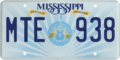 MS license plate MTE938