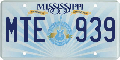 MS license plate MTE939