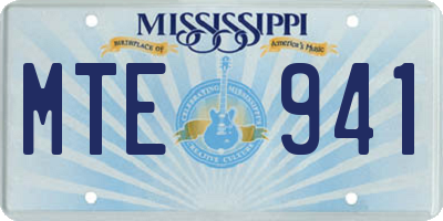 MS license plate MTE941