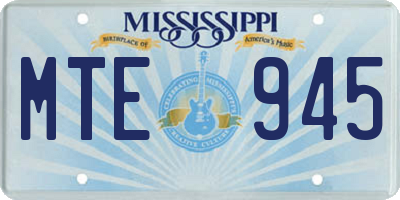 MS license plate MTE945