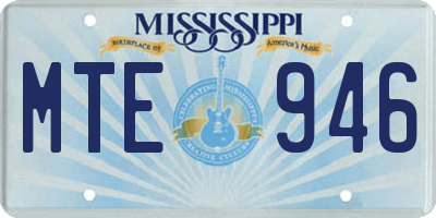 MS license plate MTE946