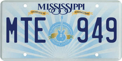 MS license plate MTE949