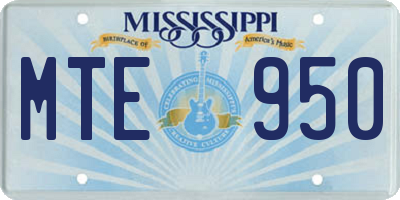 MS license plate MTE950