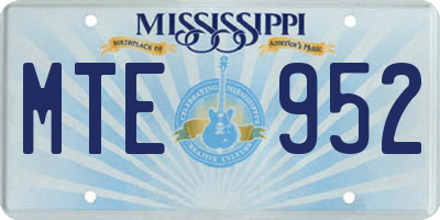 MS license plate MTE952