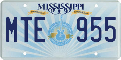 MS license plate MTE955