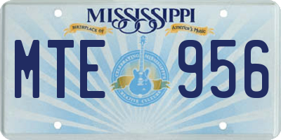 MS license plate MTE956