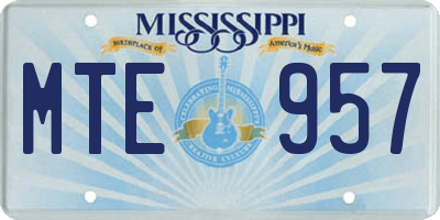MS license plate MTE957