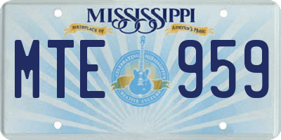 MS license plate MTE959
