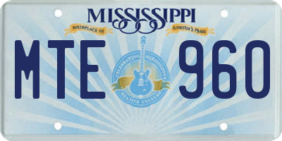 MS license plate MTE960