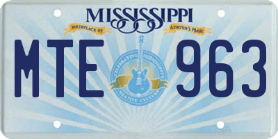 MS license plate MTE963