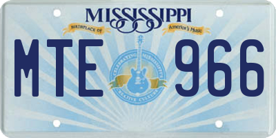 MS license plate MTE966