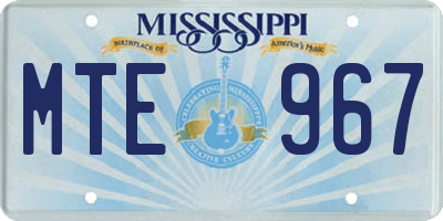 MS license plate MTE967