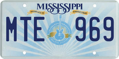 MS license plate MTE969