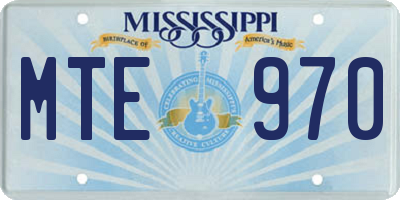 MS license plate MTE970