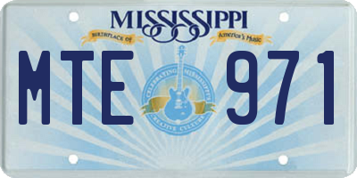 MS license plate MTE971