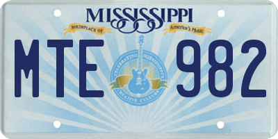MS license plate MTE982