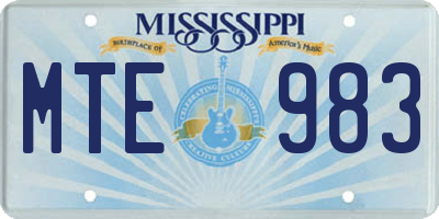 MS license plate MTE983