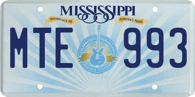 MS license plate MTE993