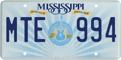 MS license plate MTE994