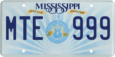 MS license plate MTE999