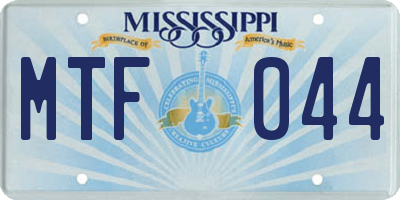 MS license plate MTF044