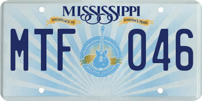 MS license plate MTF046