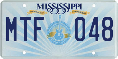 MS license plate MTF048