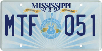 MS license plate MTF051