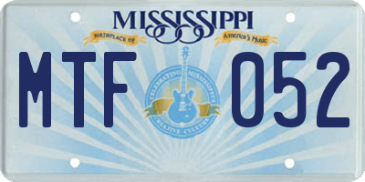 MS license plate MTF052