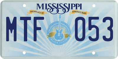 MS license plate MTF053