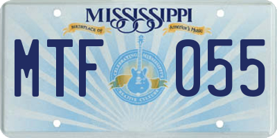 MS license plate MTF055