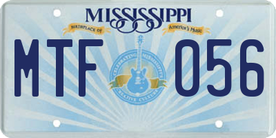 MS license plate MTF056