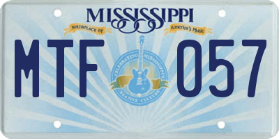 MS license plate MTF057