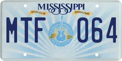 MS license plate MTF064