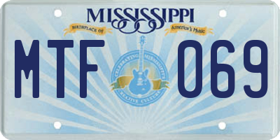 MS license plate MTF069