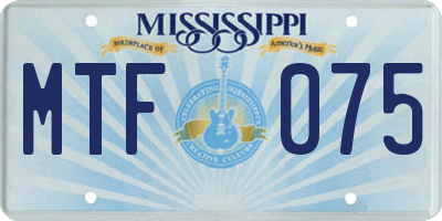 MS license plate MTF075